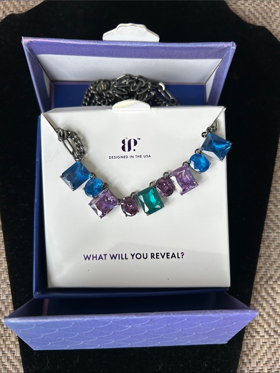 Bomb Party Jewelry - Bomb Party Sirens Collection Midnight Currents Colorful CZ gem necklace.